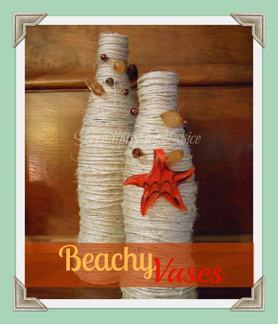 Twine Covered Beachy Vases by @serendipitynsp